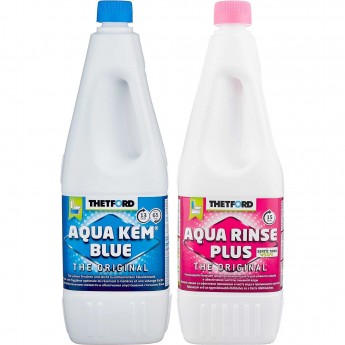 Комбо-комплект жидкостей THETFORD AQUA KEM BLUE (2л) + AQUA RINSE PLUS (1.5л)